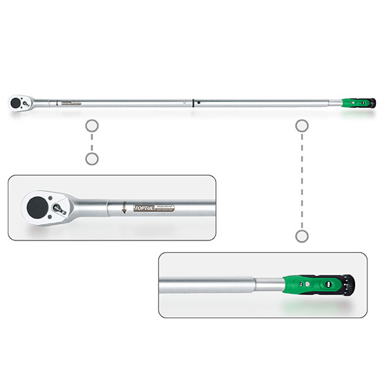 TOPTUL Micrometer Adjustable Torque Wrench (Window Display) - 1"